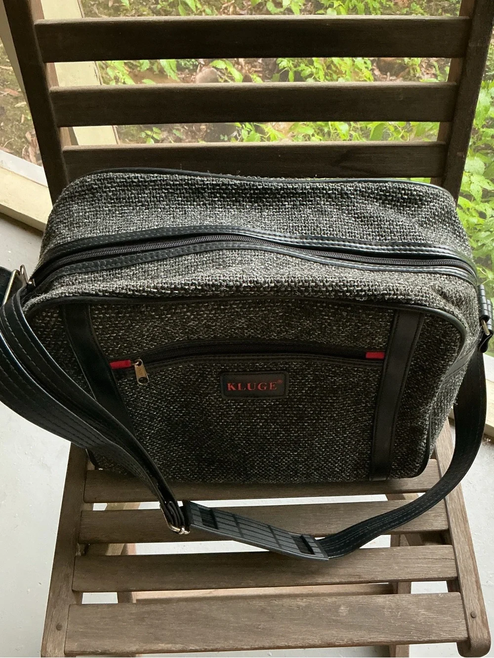 Vintage Kluge Tweed Weekender Travel Bag